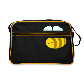 Honigbiene - Retro Tasche - Schwarz/Gold - Vorne