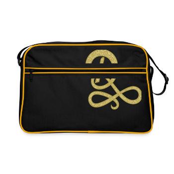 D - gold, letter, alphabet, monogram - Retro Bag - black/gold - Front