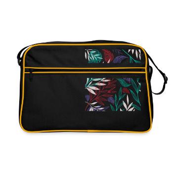 Pattern with tropical plants - Retro Bag - black/gold - Front