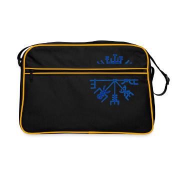 Vegvisir Rune Compass Futhark Viking blue - Retro Bag - black/gold - Front