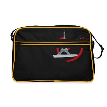 Paris Stadt der Liebe, Eiffelturm - Retro Tasche - Schwarz/Gold - Vorne