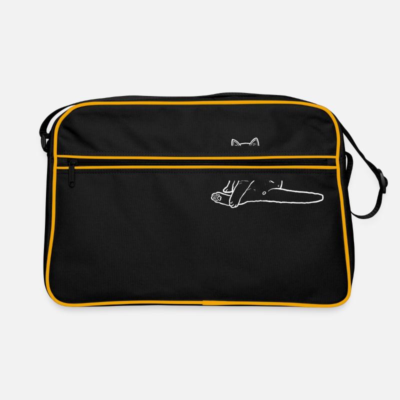 Eine Katze leckt ihren Hintern Retro Tasche