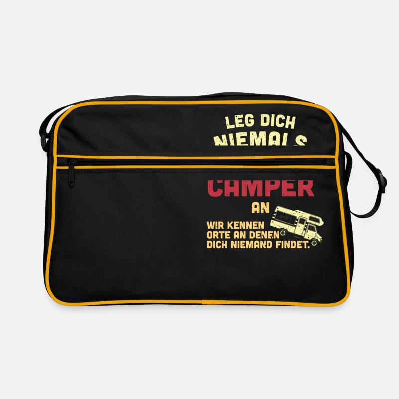 camper - Retro Tasche - Schwarz/Gold