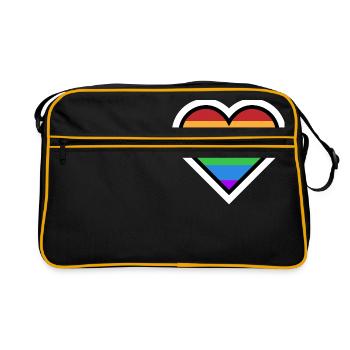 Arc en ciel de coeur - Sac Retro - noir/or - Devant