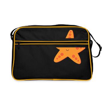 étoile de mer - Sac Retro - noir/or - Devant