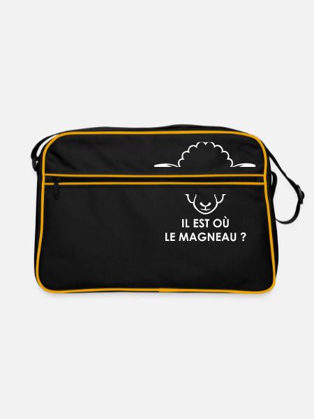 Logo il est ou le magneau ? - Sac Retro - noir/or - Devant