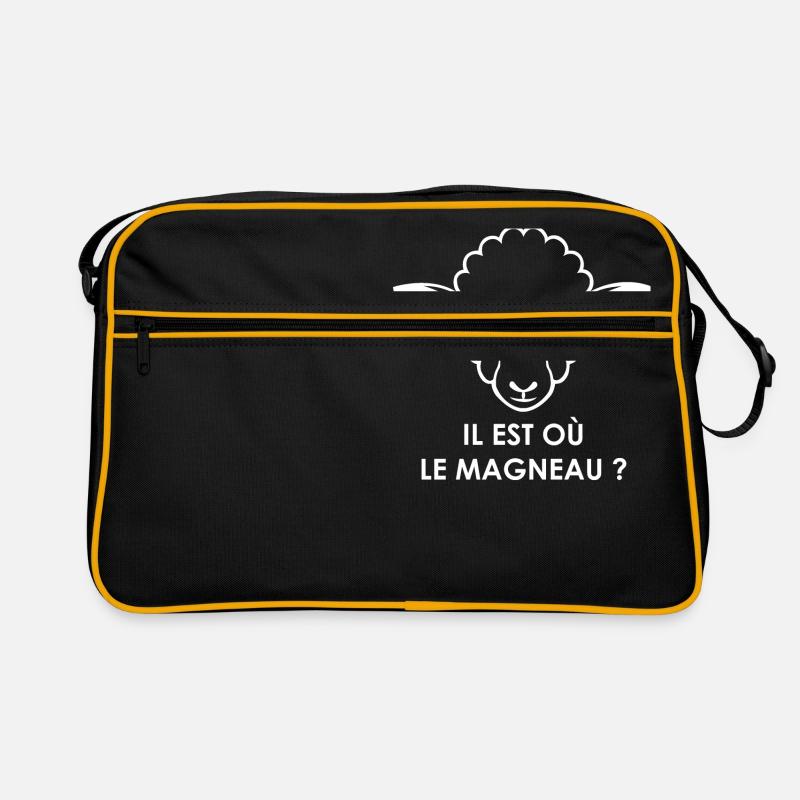 Logo il est ou le magneau ? - Sac Retro - noir/or