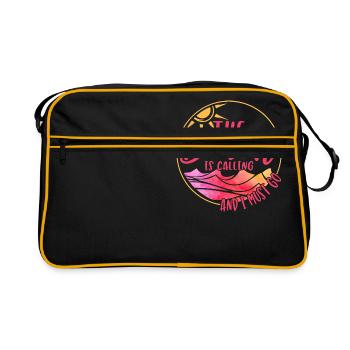 La plage m'appelle et je dois y aller - Sac Retro - noir/or - Devant