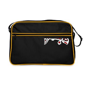 Haida Salmon symbol Tribal Tattoo Gift Idea - Retro Bag - black/gold - Front