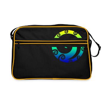Maori Koru Art cadeau de tatouage tribal polynésien - Sac Retro - noir/or - Devant