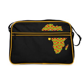 Woezoo - Carte Afrique tissu imprimé - Sac Retro - noir/or - Devant