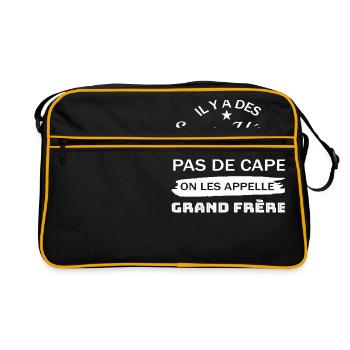 Il y a des super héros, on les appelle grand frère - Sac Retro - noir/or - Devant
