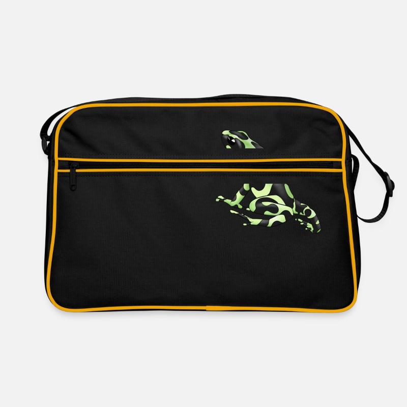 Pfeilgiftfrosch (Dendrobates auratus) - Retro Tasche - Schwarz/Gold