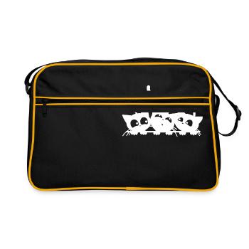 drei Katzen - Retro Tasche - Schwarz/Gold - Vorne