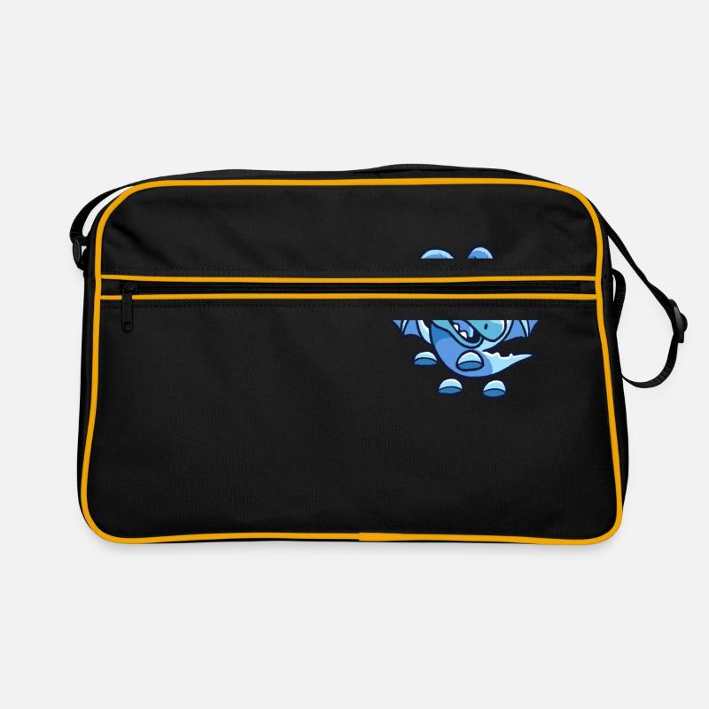 Süßer Frostdrache - Retro Tasche - Schwarz/Gold
