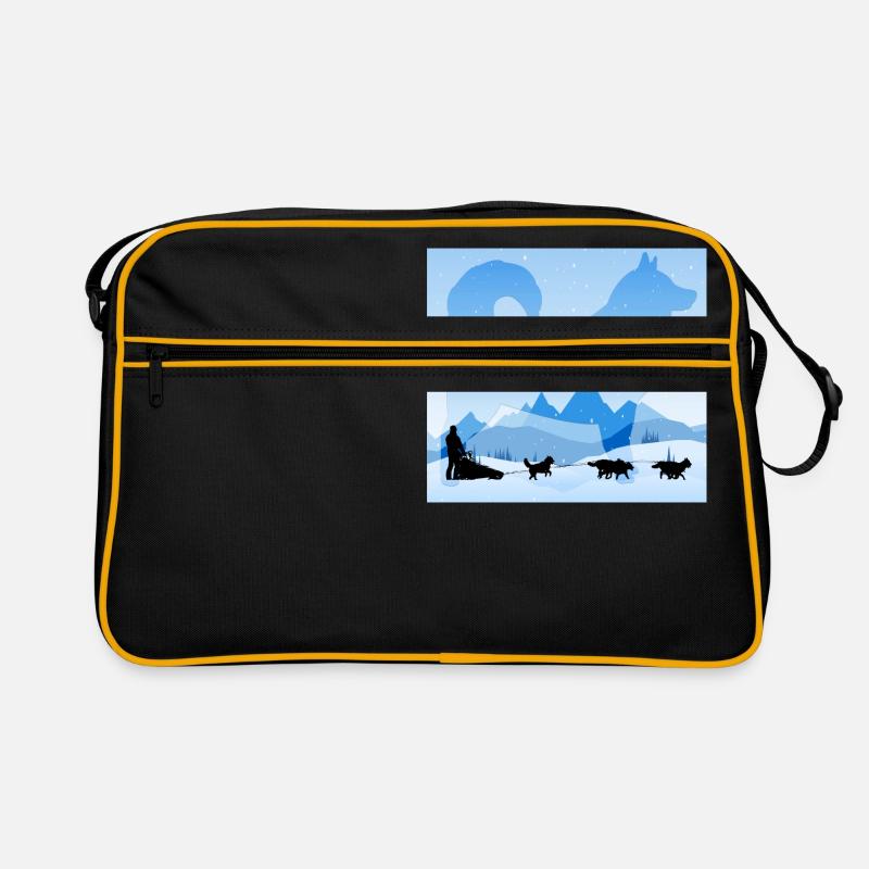 Schlittenhunde Retro Tasche