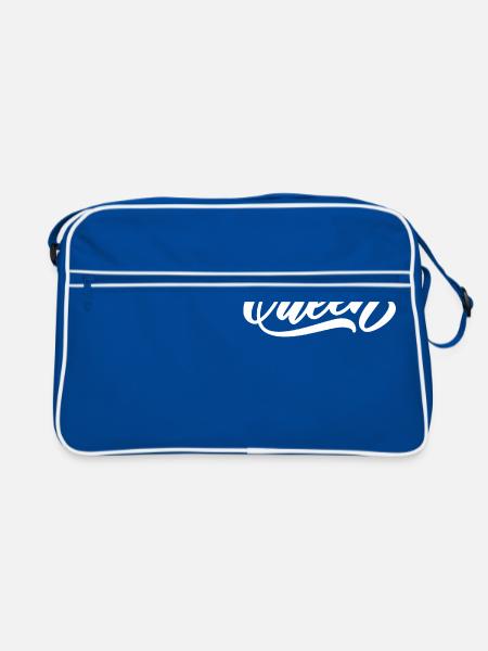 queen crown - Retro Bag - blue/white - Front