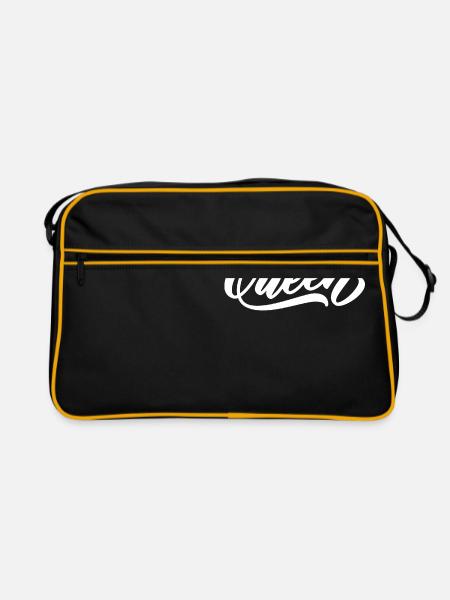 queen crown - Retro Bag - black/gold - Front