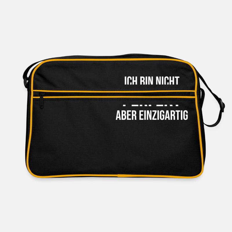 Ich bin nicht perfekt aber einzigartig - Retro Tasche - Schwarz/Gold