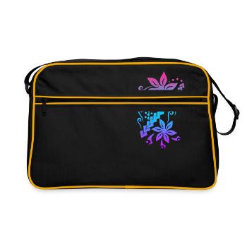 Idée de cadeau de tatouage tribal polynésien de fleur de Samoa - Sac Retro - noir/or - Devant