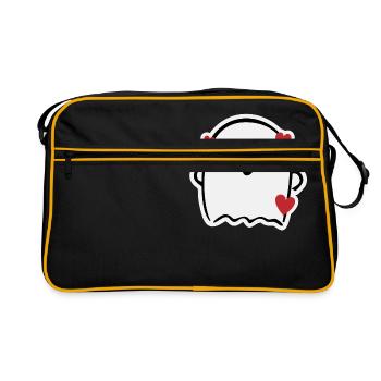 Cute Lovely Ghost - Retro Tasche - Schwarz/Gold - Vorne