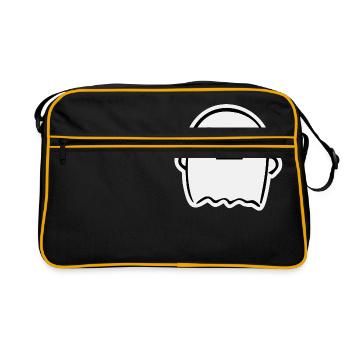 Cute Ghost being Okay - Retro Tasche - Schwarz/Gold - Vorne