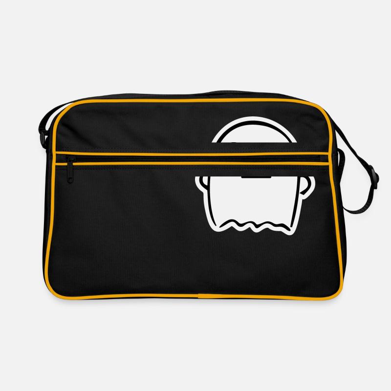 Cute Ghost being Okay - Retro Tasche - Schwarz/Gold