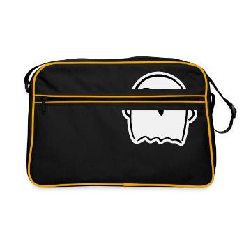 Cute Ghost - Retro Tasche - Schwarz/Gold - Vorne