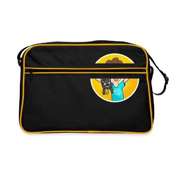 La langue, les mains en l'air - Sac Retro - noir/or - Devant