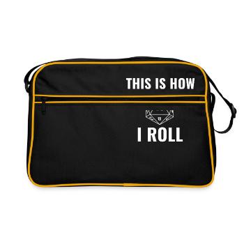 20 sided dice roll white - Retro Bag - black/gold - Front