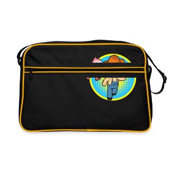 Flamingo Chases Hick - Retro Bag - black/gold - Front