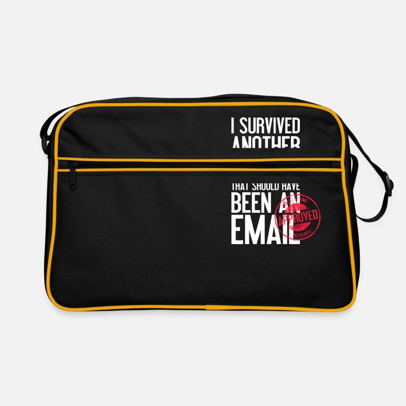 Ich habe ein weiteres Meeting überlebt Email Retro Tasche