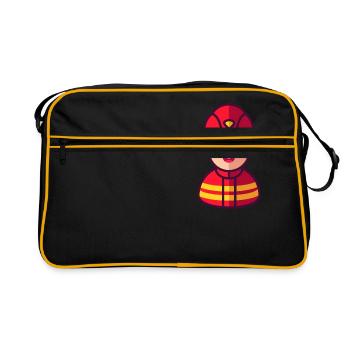 Feuerwehrmann - Retro Tasche - Schwarz/Gold - Vorne