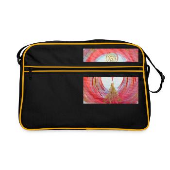 Herzengel der Sichtbarkeit - Retro Tasche - Schwarz/Gold - Vorne