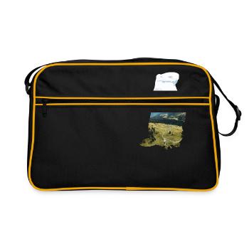 Double Exposure Tiere Alpenmurmeltier Geschenk - Retro Tasche - Schwarz/Gold - Vorne