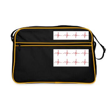 New Neck Gaiter Nurse Design EKG Heart Monitor - Retro Bag - black/gold - Front