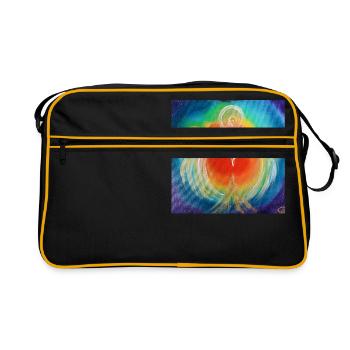 Coeur ange de l'équilibre du chakra - Sac Retro - noir/or - Devant