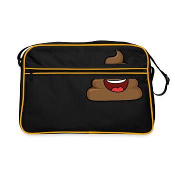 Poop laughs - Retro Bag - black/gold - Front