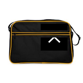 Kreuz Weiß auf Schwarz - Retro Tasche - Schwarz/Gold - Vorne