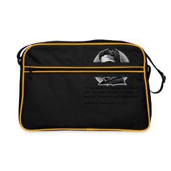 001 quote Nikola Tesla secrets of the universe - Retro Bag - black/gold - Front