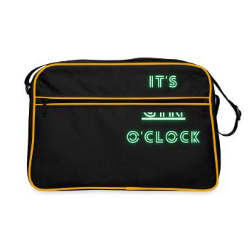 It's gin o'clock | gin - Retro Bag - black/gold - Front