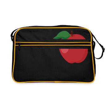 Apfel - Retro Tasche - Schwarz/Gold - Vorne
