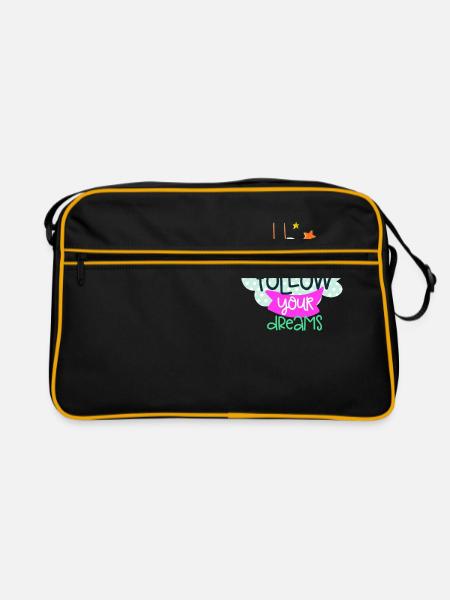 Follow your dreams - Sac Retro - noir/or - Devant