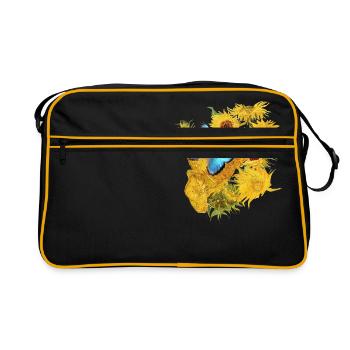Vincent van Gogh T-shirt papillon tournesol - Sac Retro - noir/or - Devant