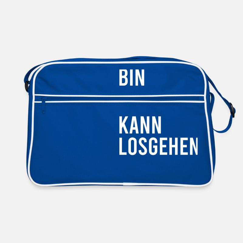 Bin da Kann losgehen! Spruch Geschenk Idee Retro Tasche