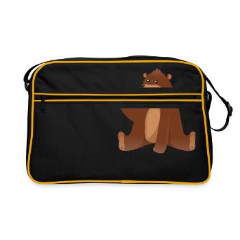 brown bear - Retro Bag - black/gold - Front