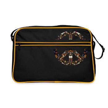 Signe de paix mouvement de paix icône de symbole de paix - Sac Retro - noir/or - Devant