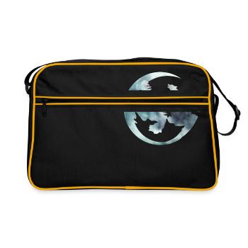 Loup hurlant aquarelle - Sac Retro - noir/or - Devant