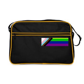Drapeau de la fierté gaie - Sac Retro - noir/or - Devant