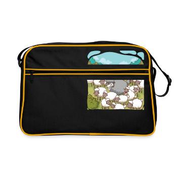 un loup déguisé en agneau - Sac Retro - noir/or - Devant
